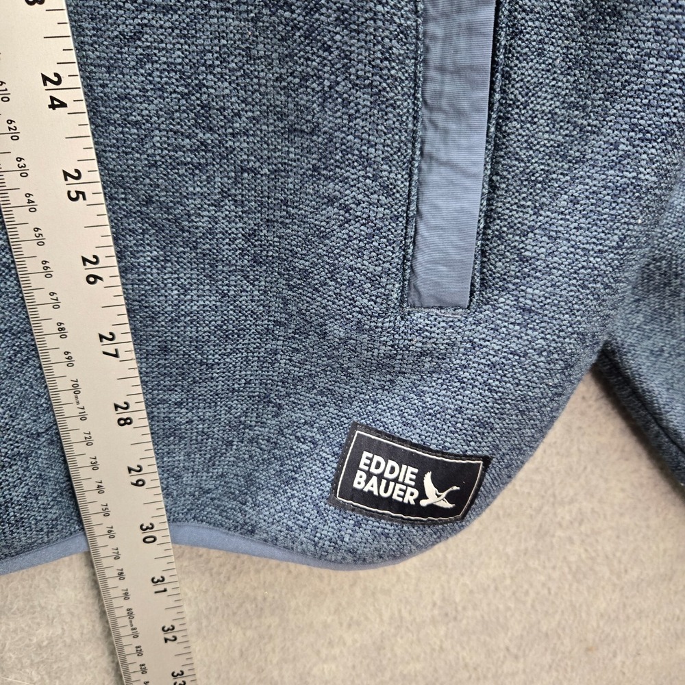 Eddie Bauer Men Sweater 2XL Blue Fleece‎ 1/4 Snap Pockets Outdoor Hiking - Picture 5 of 11